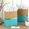 13" Large Paper Gift Bags – Pack of 6 Turquoise & Kraft Gift Bags with Handles for Birthdays, Easter, Weddings, Baby & Bridal Showers, Mother’s Day (Turquoise)